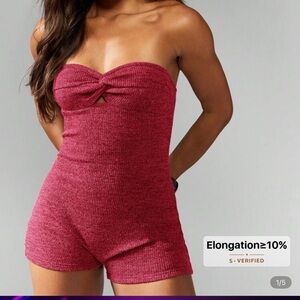 SHEIN Red Strapless Jumpsuit